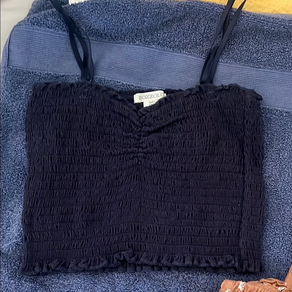 Bozzolo Women's Black Smocked Top